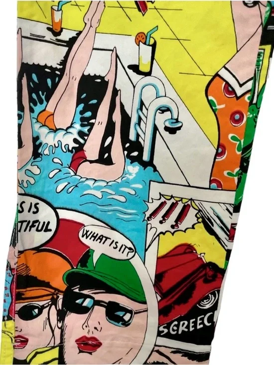 Dolce & Gabbana Comic Print Pants Multicolor Pop Art Slim Fit Statement ~Sz 4 US - Picture 10 of 10